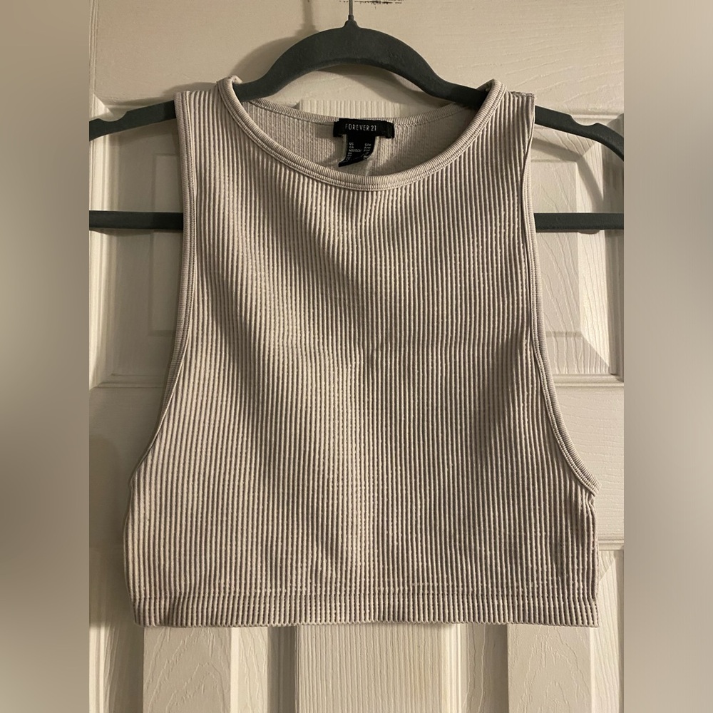 Grey Cropped Tank Top